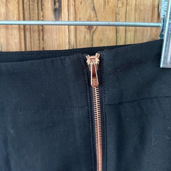 Kit And Ace Black Midi Pencil Skirt Wool Blend Zip Front Slit Office Womens Sz 4 - Picture 6 of 9